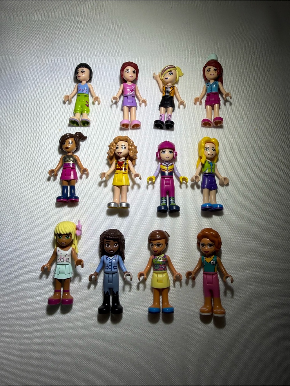 Lego Friends Mini Figures Lot in Pink, Purple, Yellow, Blue & Green